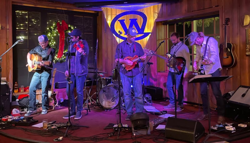 The bluegrass band at the Silver Dollar Bar.  The Silver Dollar is located in the historic Wort Hotel in Jackson, Wyoming.