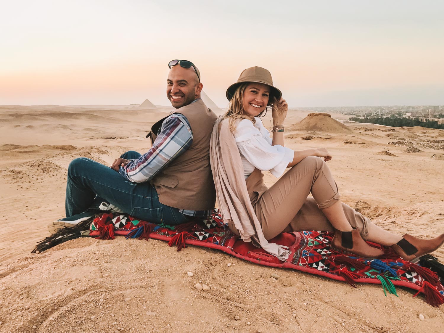 guide and blonde in egypt