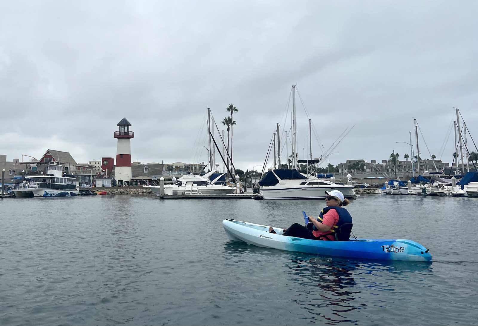 kayaking in the ocean harbor