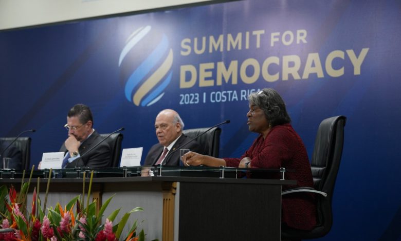 Photo of Remarks by Ambassador Linda Thomas-Greenfield at the closing plenary session of the Second Summit for Democracy in San Jose, Costa Rica