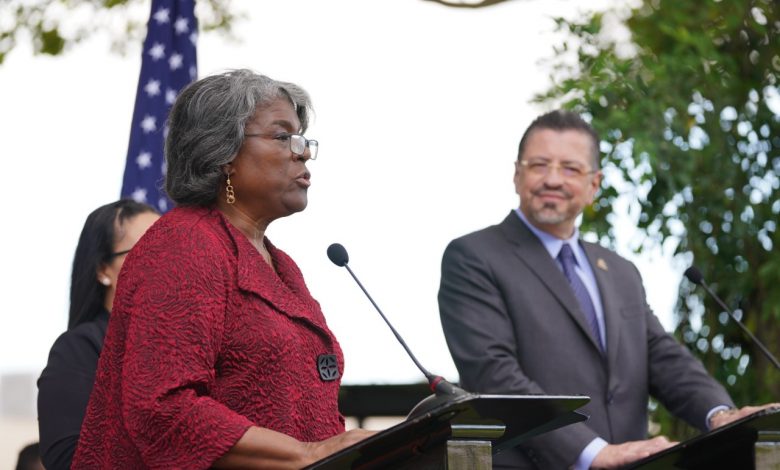 Photo of Remarks by Ambassador Linda Thomas-Greenfield at a joint press conference with Costa Rican President Rodrigo Chaves Robles in San Jose, Costa Rica