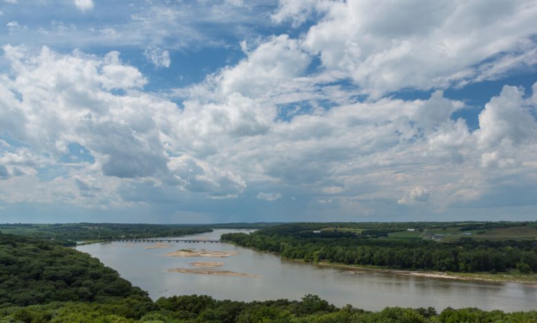 Panoramic view of Platte River State Park in Nebraska