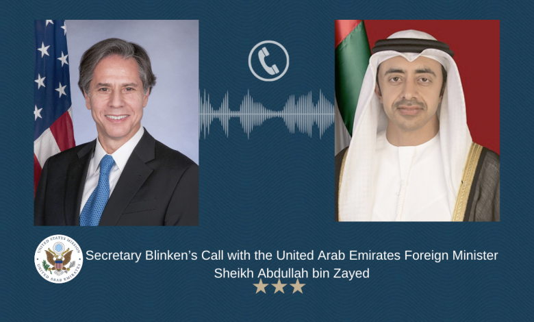 Photo of Telephone conversation between Secretary of State Blinken and Foreign Minister of the United Arab Emirates Sheikh Abdullah bin Zayed Al Nahyan