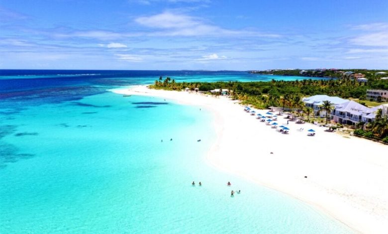 Shoal Bay Anguilla aerial view