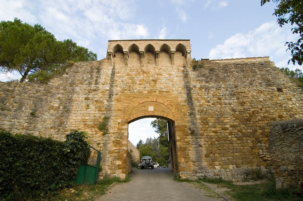 View of Porta delle Fonti in San Gimignano