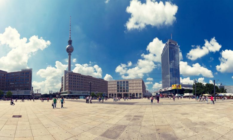 Display of Fireworks over Berlin Alexanderplatz on New Year