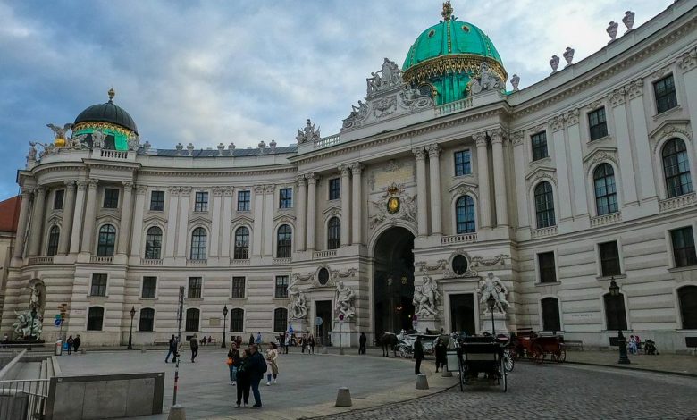 Historic Hofburg Palace Vienna with ornate sculptures and dome